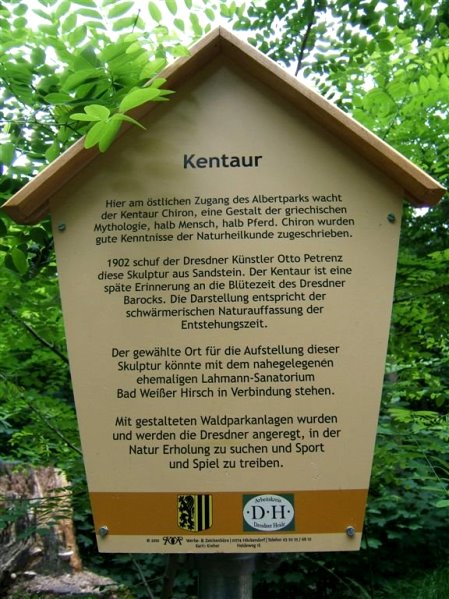 Schild zum Lehrpfad im Dresdner Albertpark