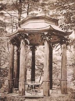 Pavillon auf der Elisabeth-Insel, Ansichtskarte, gelaufen 1909